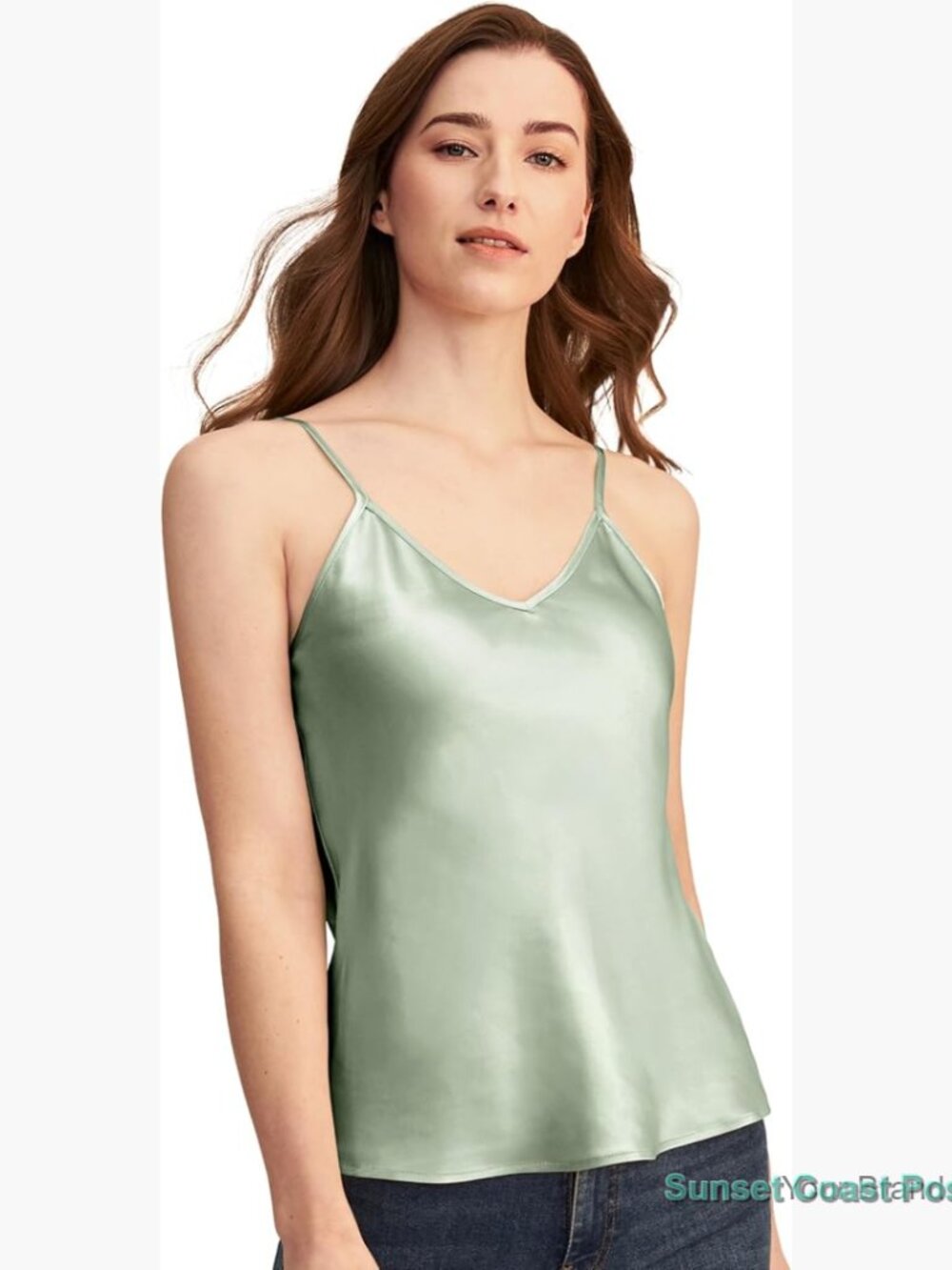 100% Mulberry Silk Camisole Tank Top Loose Fit Casual